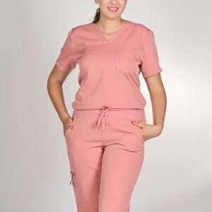 Tenue médicale pour femme rose – Image 3