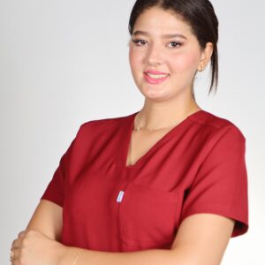 Tenue médicale pour femme rouge – Image 5